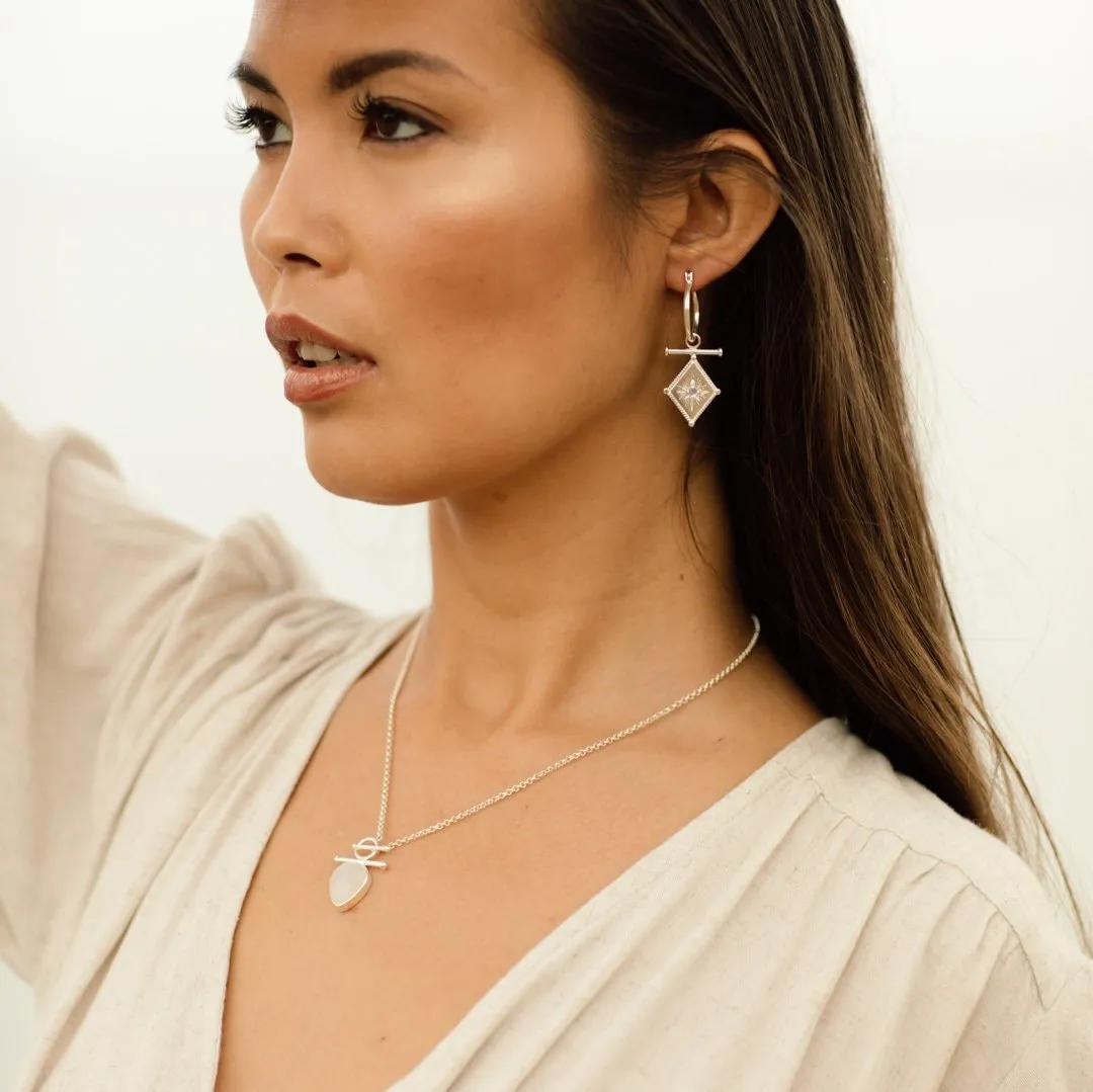 Indra Sterling Silver Rainbow Moonstone Necklace
