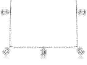 Invisible Set Diamond Dangle Necklace
