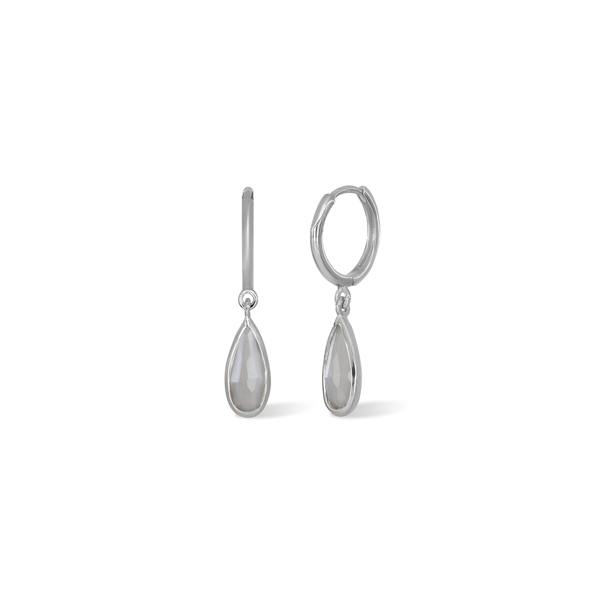Iris • Grey Moonstone Hoop Earring
