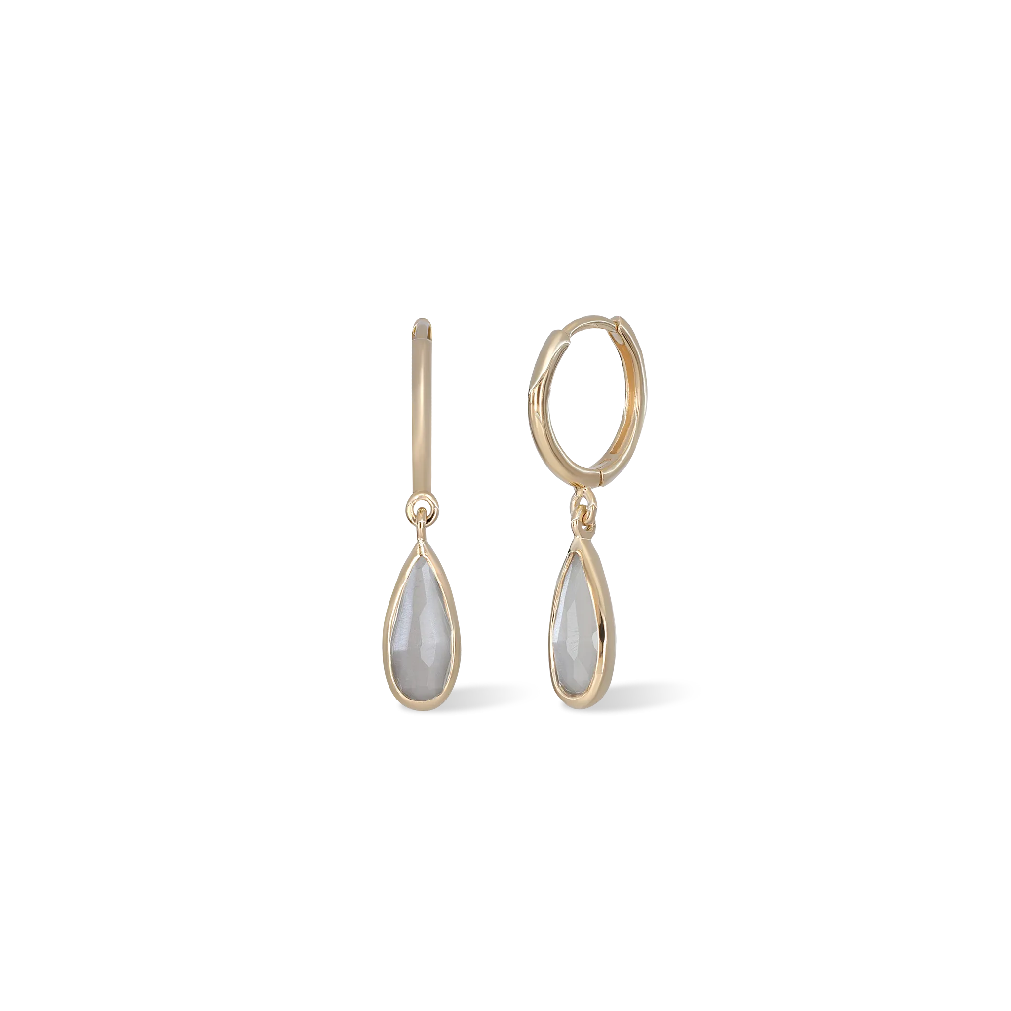 Iris • Grey Moonstone Hoop Earring
