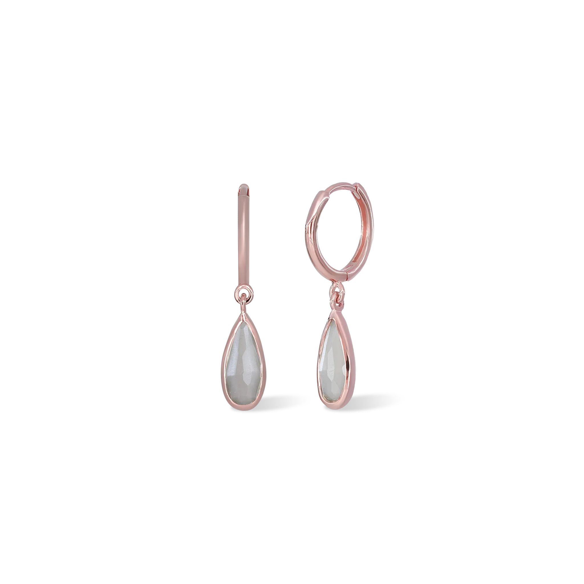 Iris • Grey Moonstone Hoop Earring