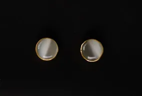 Jewelry - berserk - gold plated moonstone disc studs