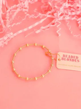 June Gold Fluted Beaded Bracelet