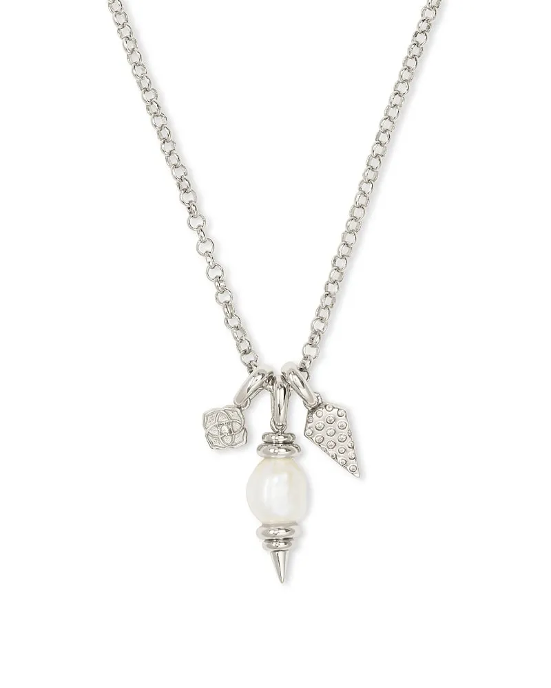 Kendra Scott Demi Charm Necklace - Rhodium White Baroque