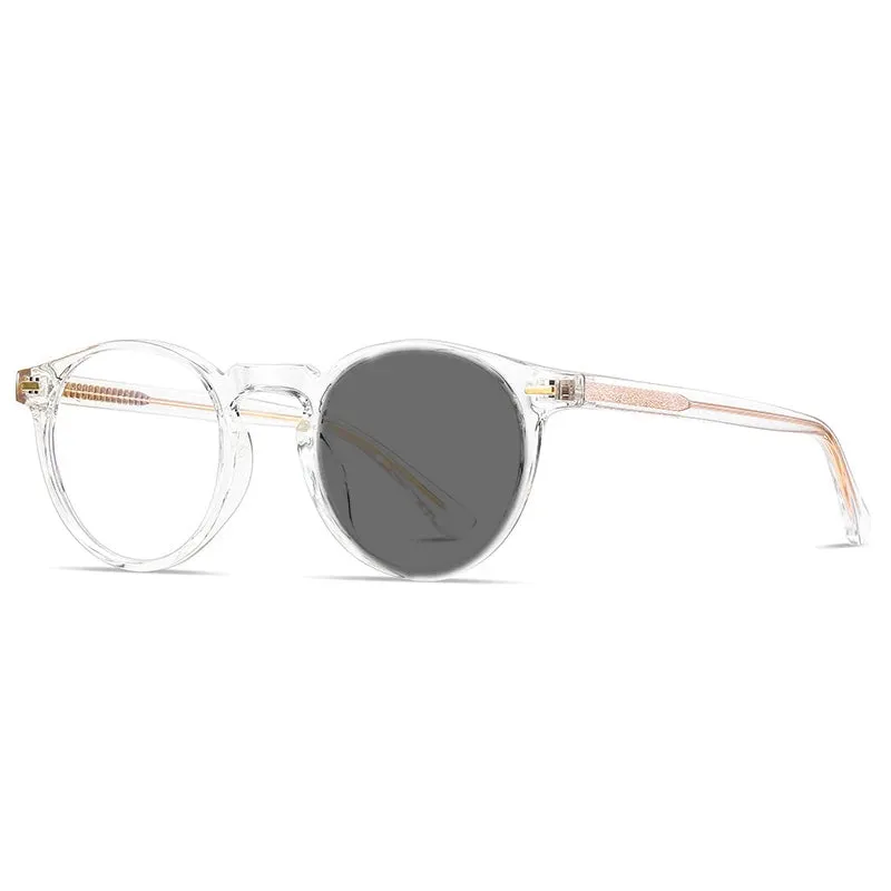Kocolior Unisex Full Rim Round Tr 90 Acetate Hyperopic Reading Glasses 2083