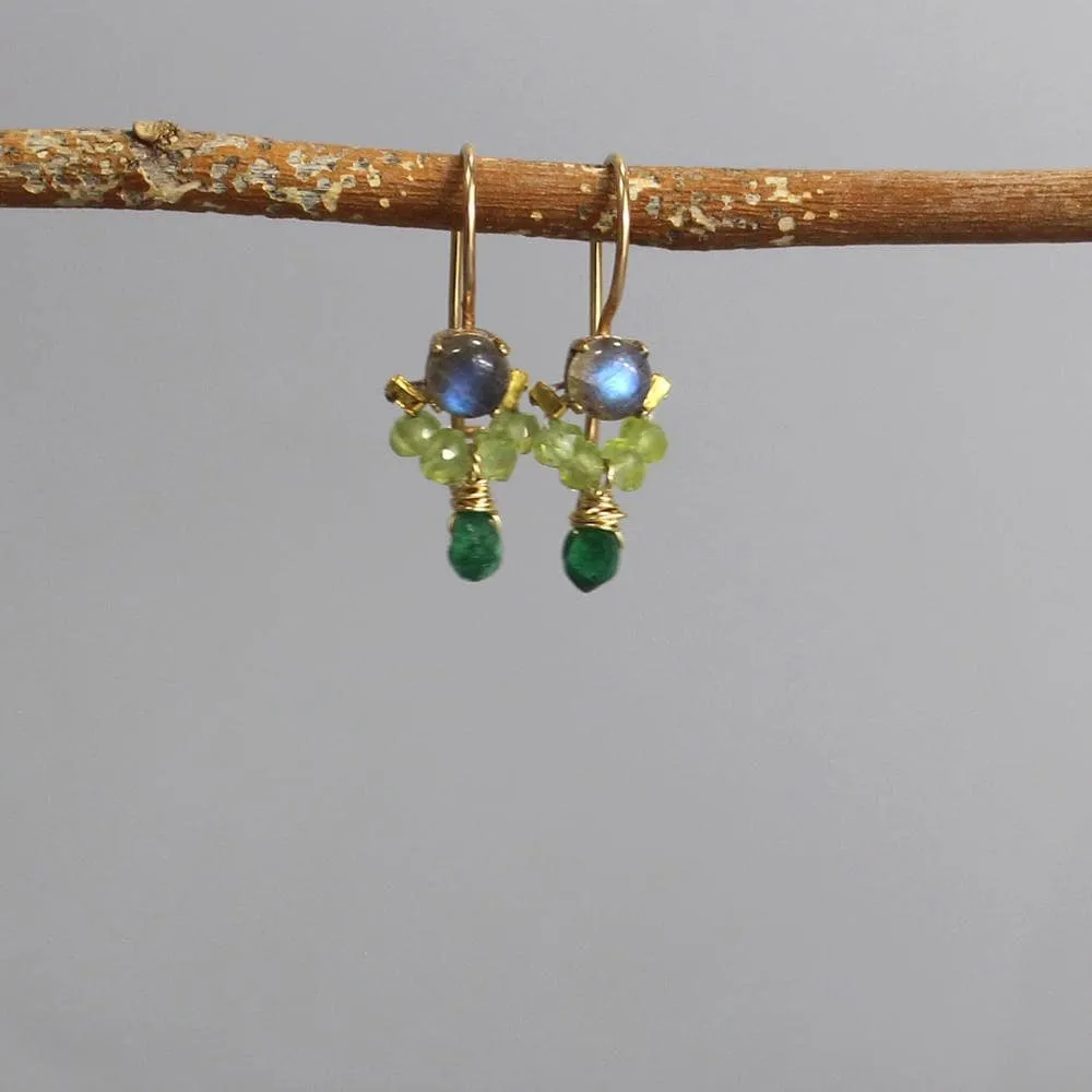 Labradorite Peridot Petite Dancer Earrings