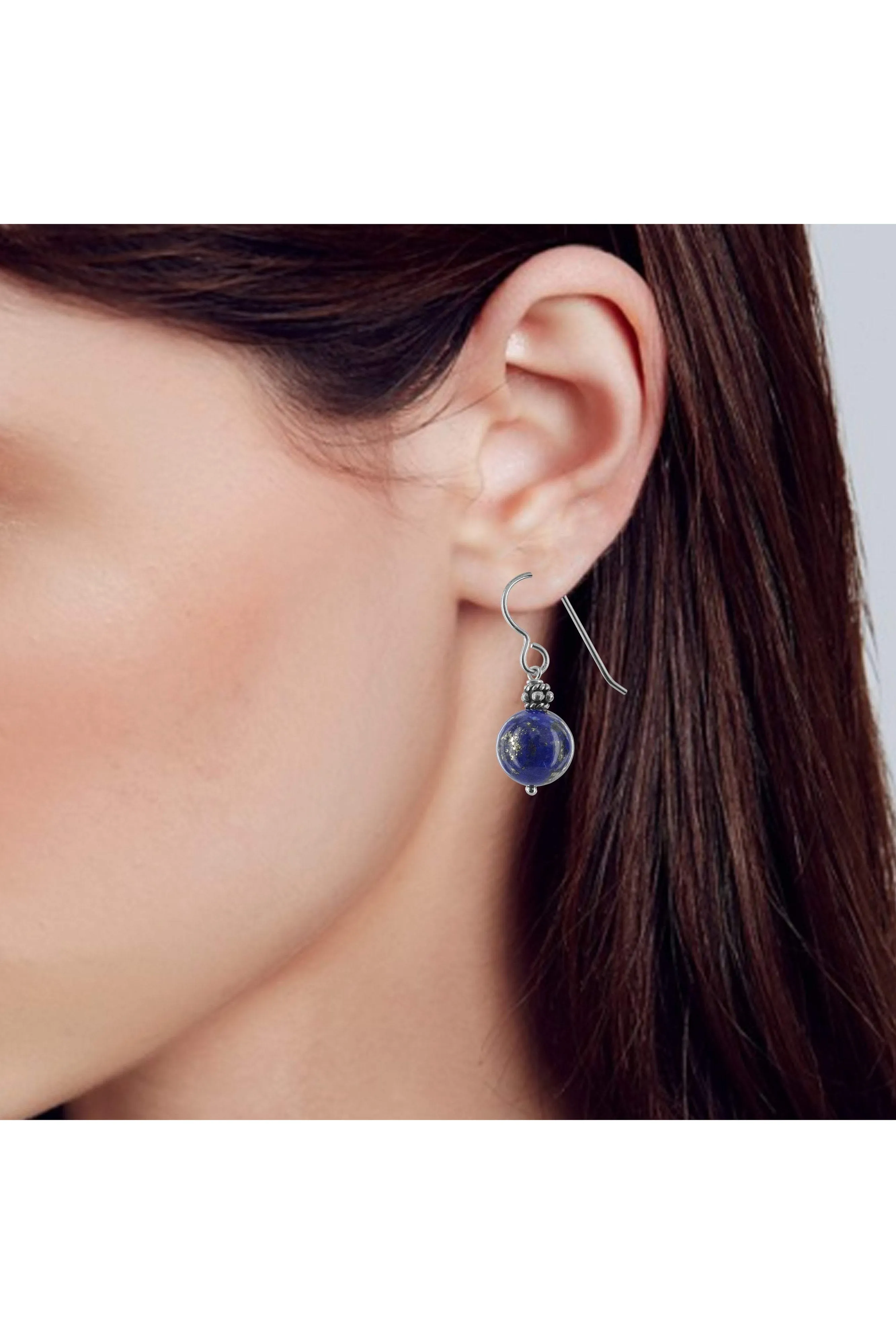 Lapis Lazuli Dark Navy Blue Earrings