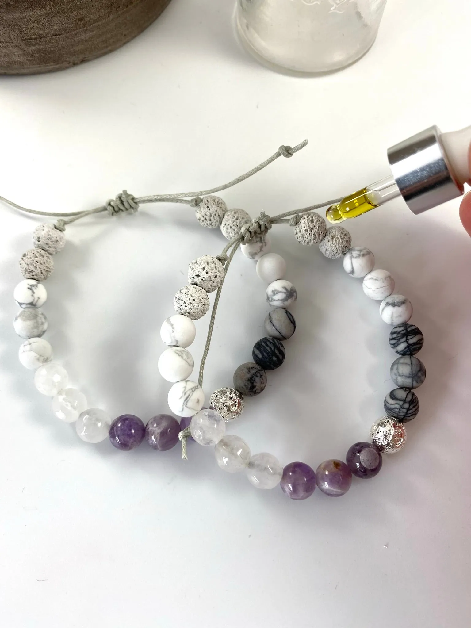 Lavender Fields - Howlite and Amethyst Diffuser Bracelet