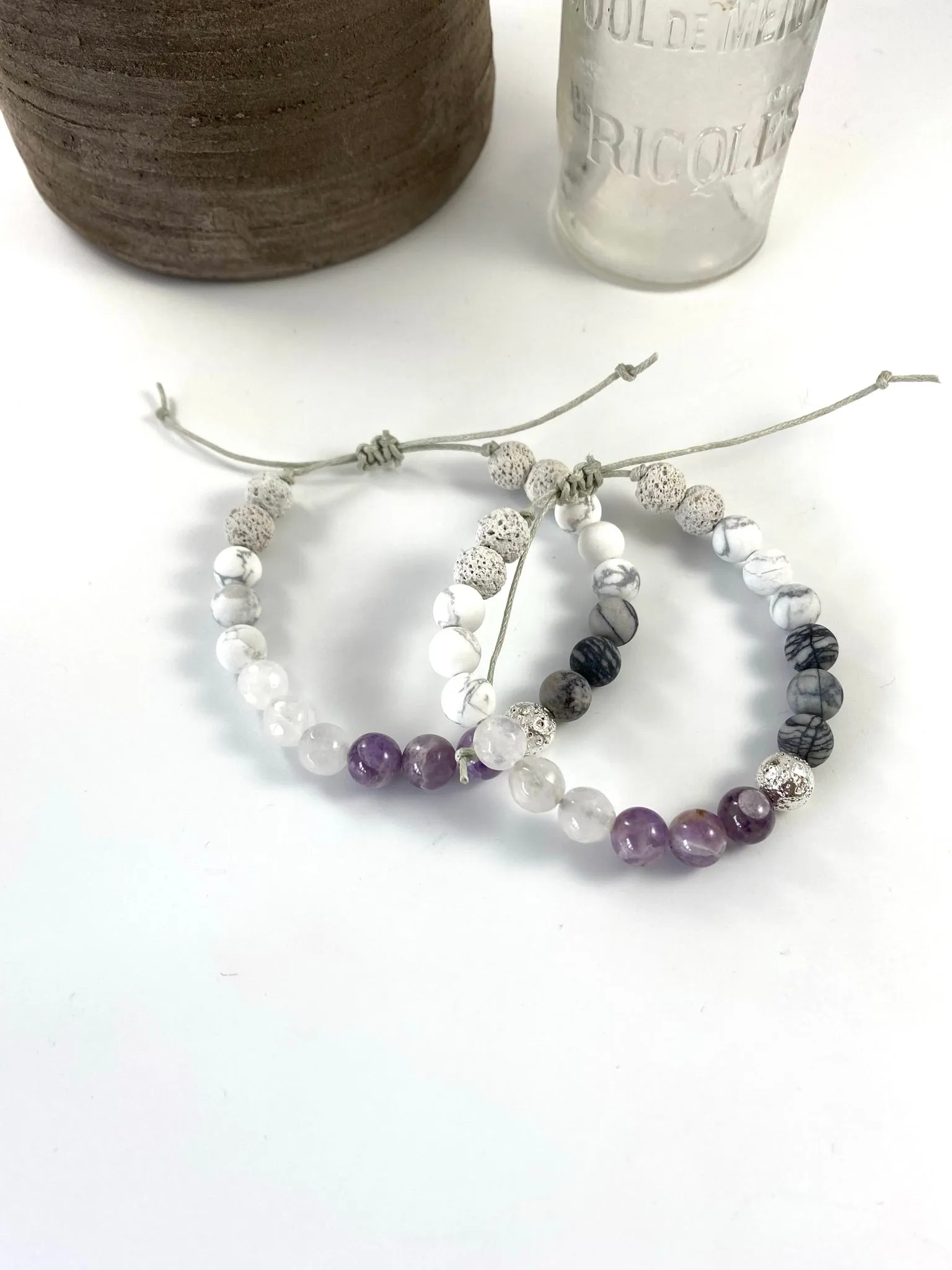 Lavender Fields - Howlite and Amethyst Diffuser Bracelet