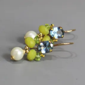 Light Blue Zircon Angel Earrings