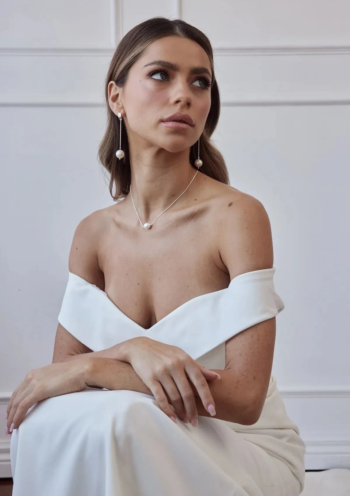 Lola Knight - Clara - Pearl Necklace - Silver