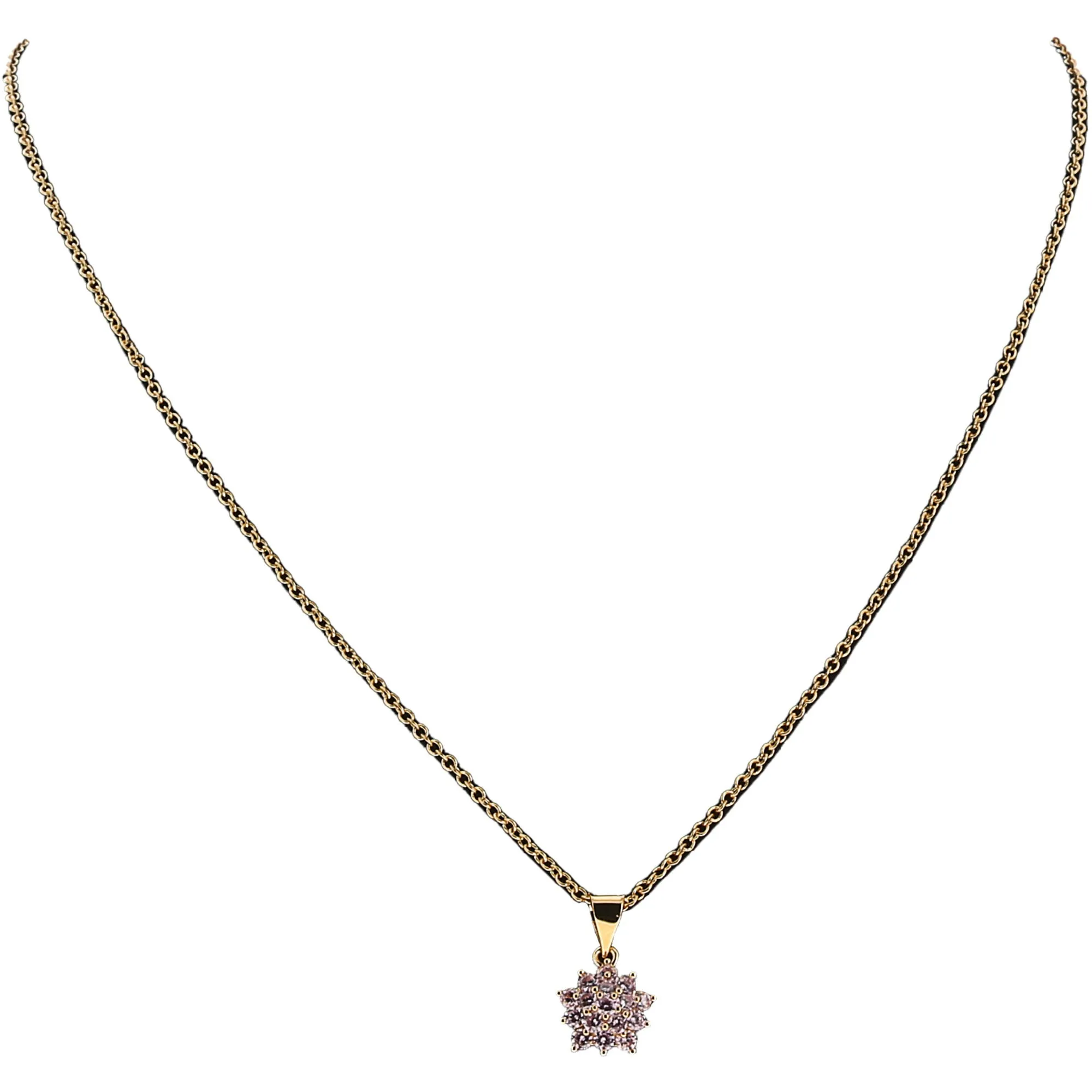 Love Floral Burst Rose Zircon - 16.5"-18.5" Inspirational 18K Gold Plated Gift Set
