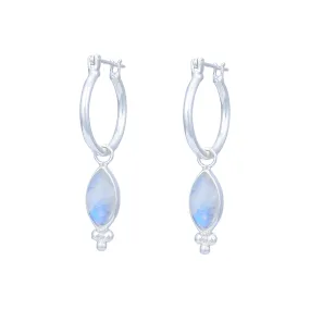 Lover Sterling Silver Rainbow Moonstone Earrings