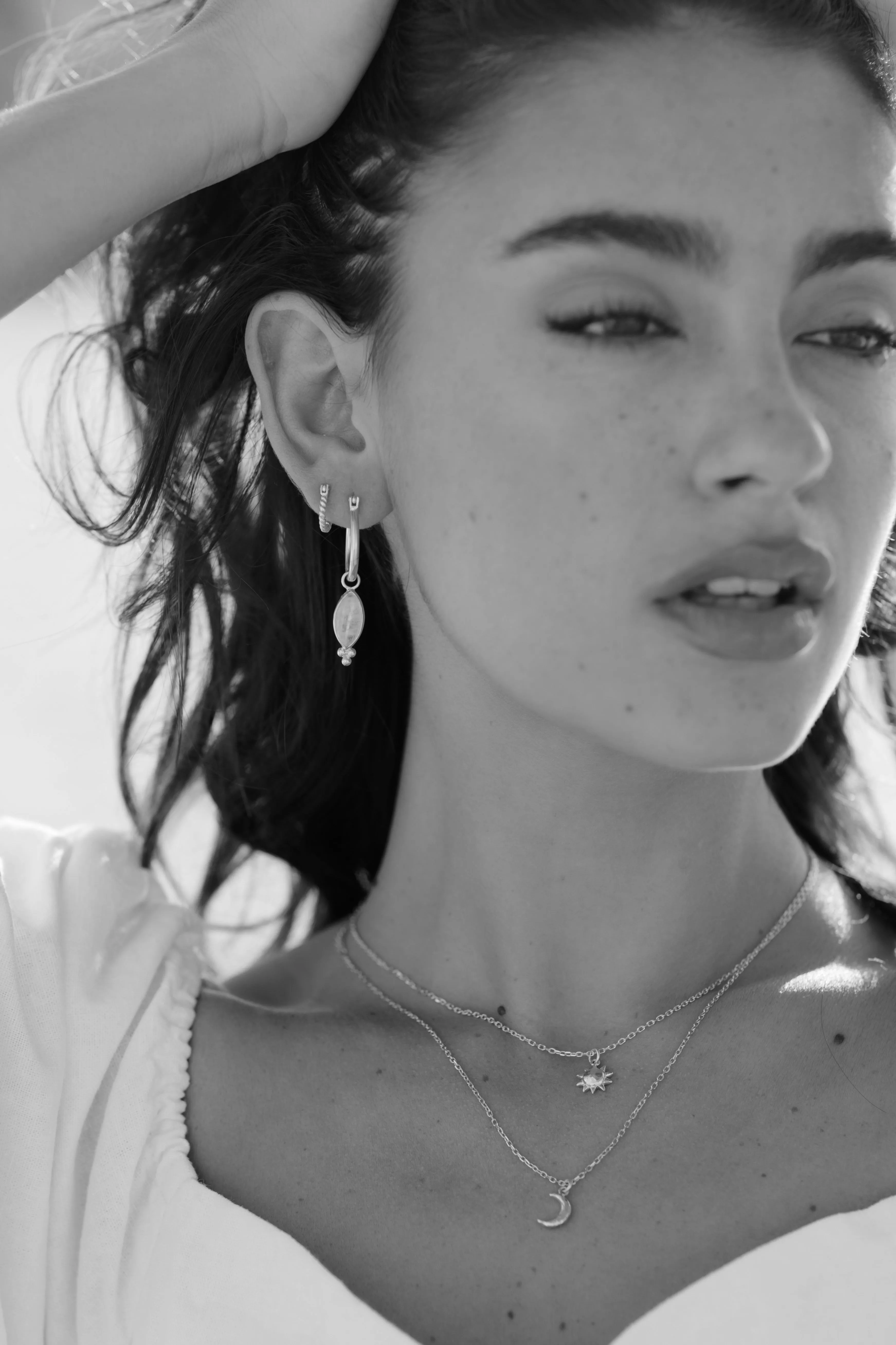Lover Sterling Silver Rainbow Moonstone Earrings