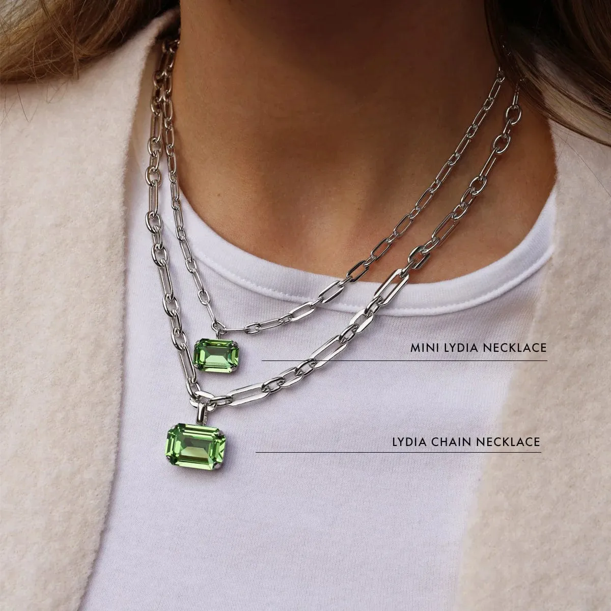Lydia chain necklace - peridot