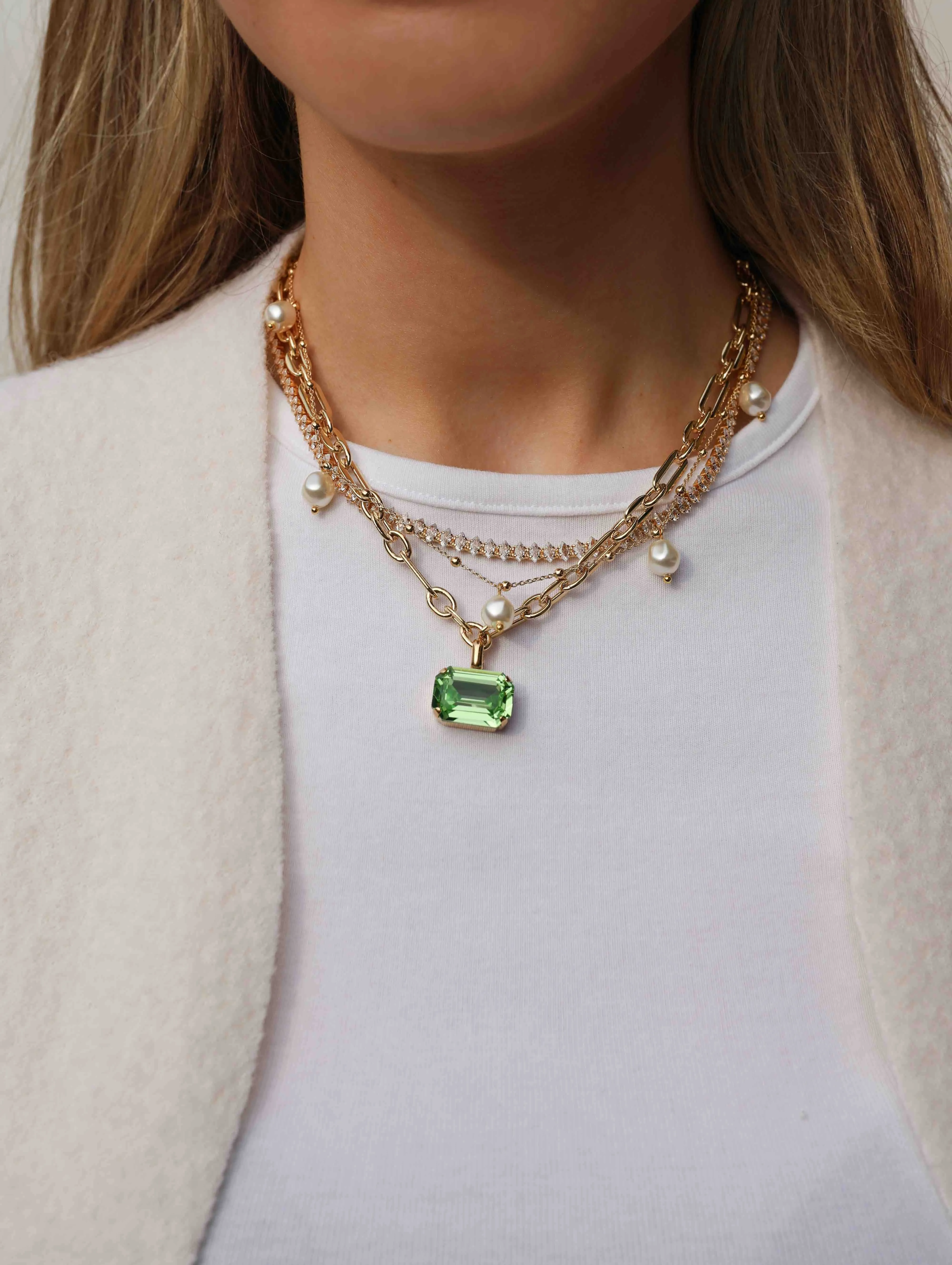 Lydia chain necklace - peridot