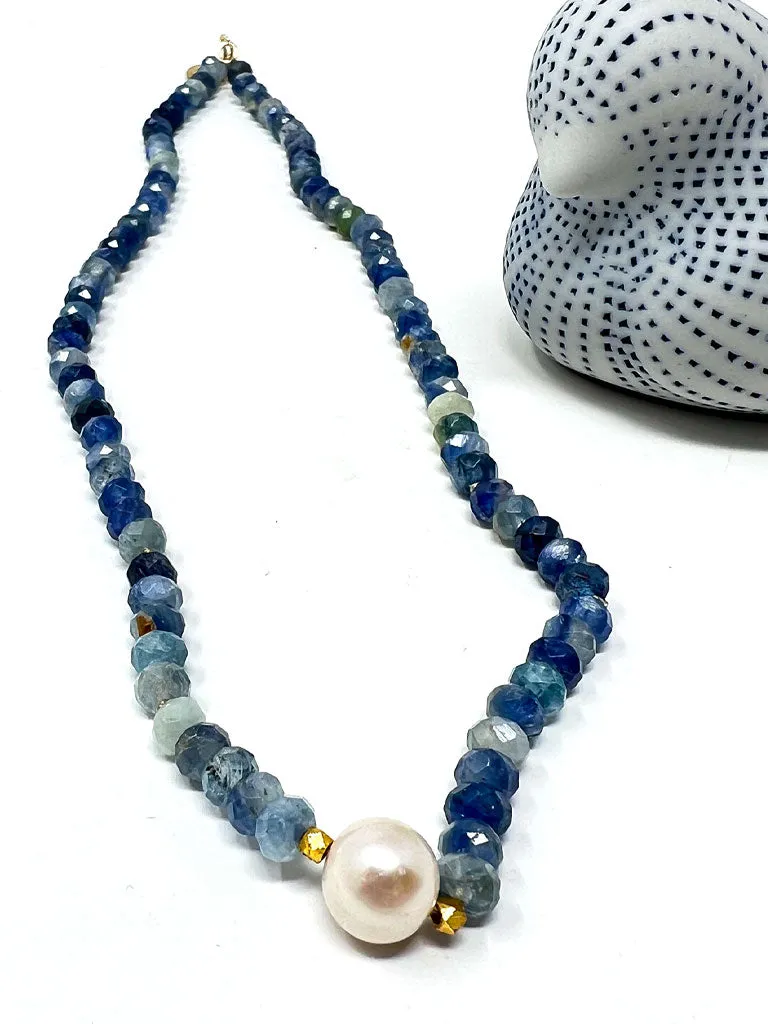 Maja Fresh water Pearl & Kyanite Necklace