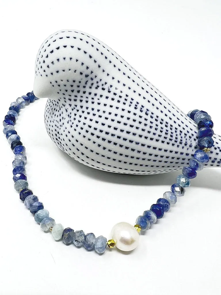 Maja Fresh water Pearl & Kyanite Necklace