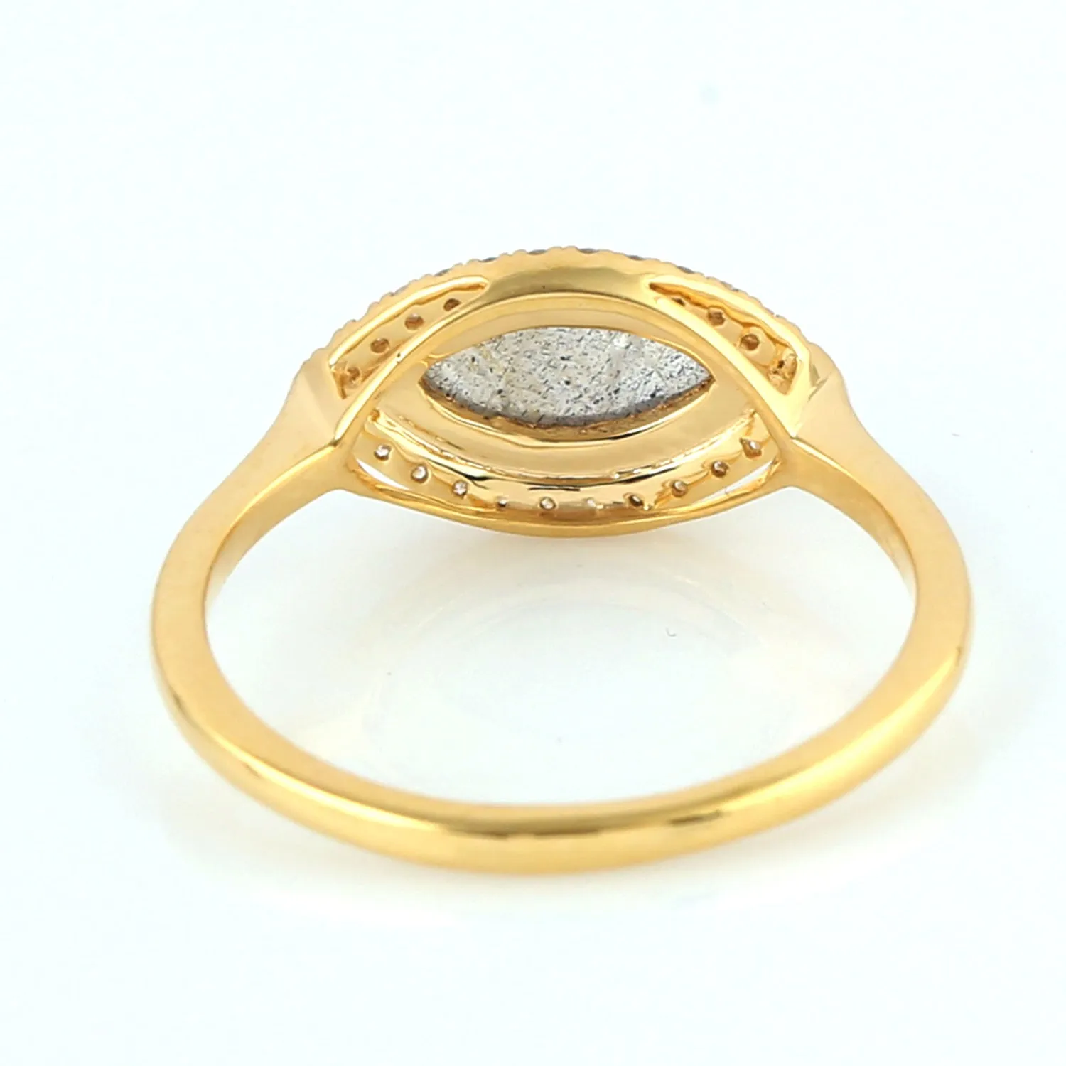 Marquise Labradorite Pave Diamond Designer Ring In 18k Yellow Gold For Her