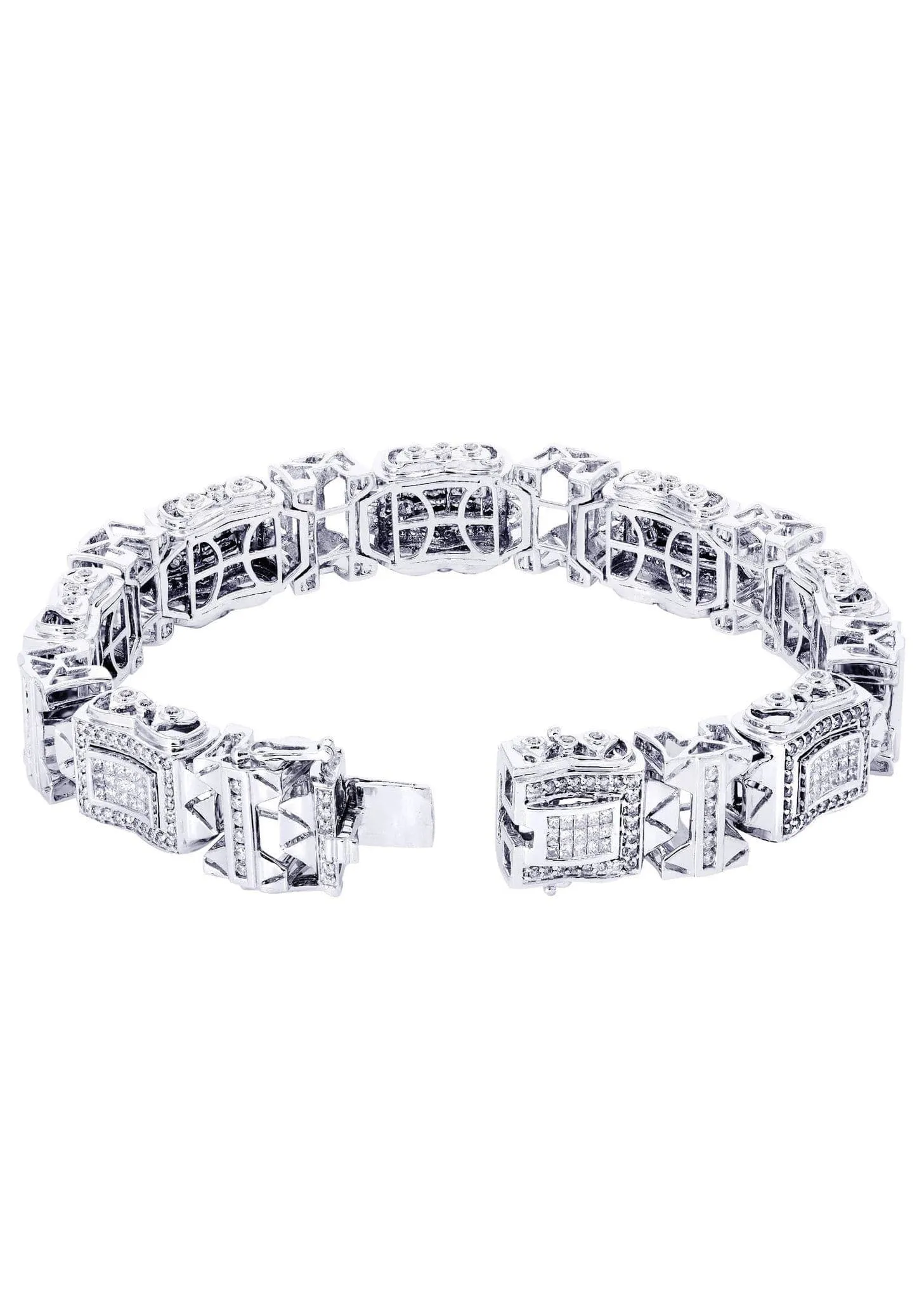 Mens Diamond Bracelet White Gold| 5.18 Carats| 56.08 Grams