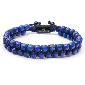 Men's LAPIS LAZULI Double Bead Bracelet