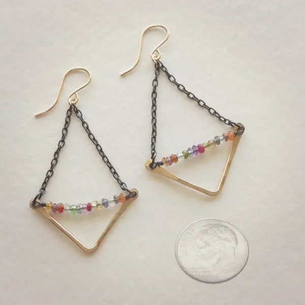 Mineral Hammered V Earrings