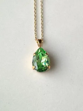 Mini drop necklace - peridot