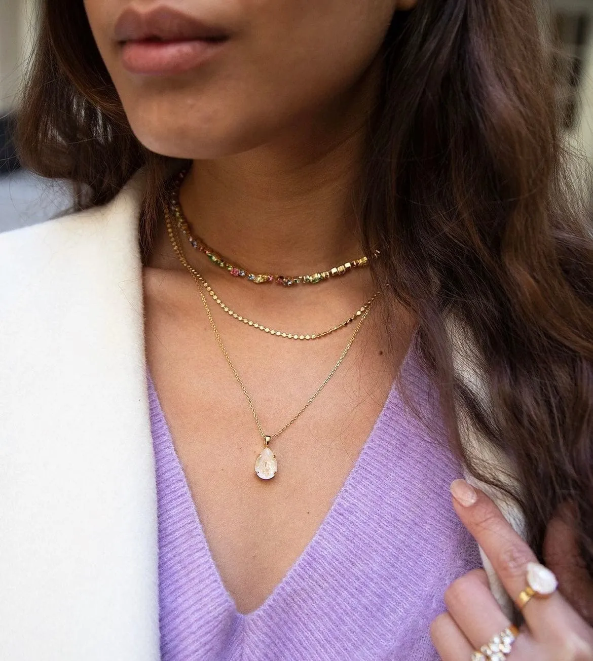 Mini drop necklace - peridot
