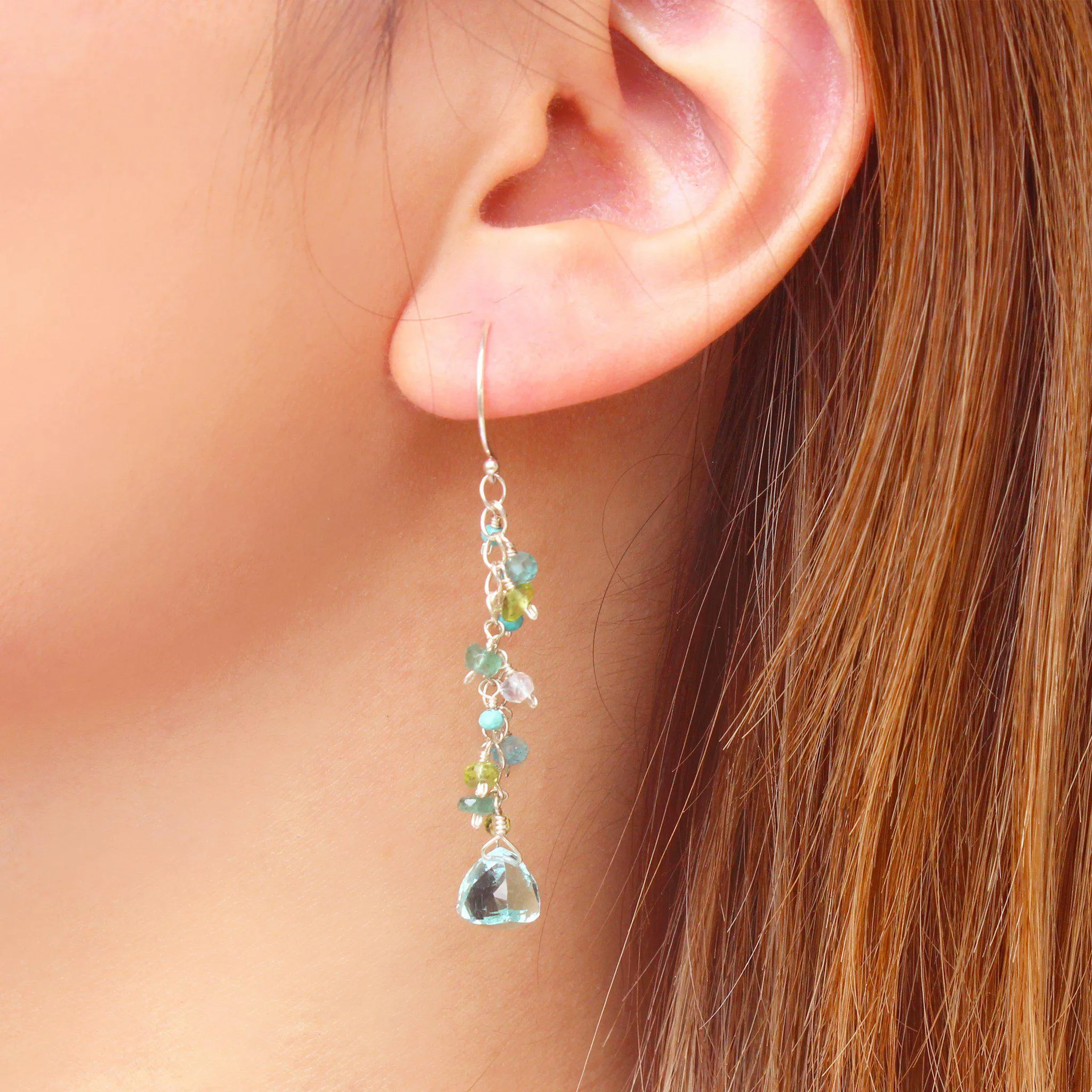Minidot Earrings: Sea Foam Quartz