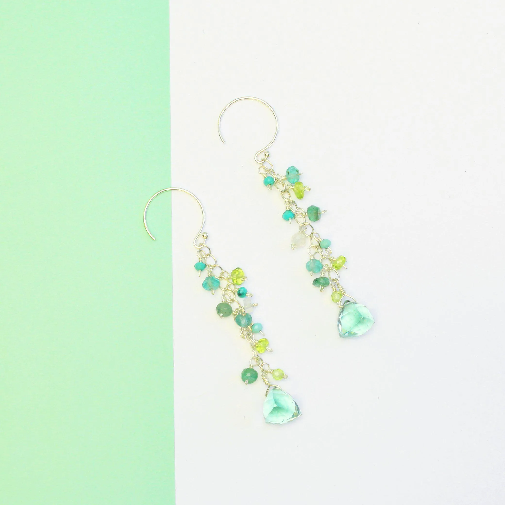 Minidot Earrings: Sea Foam Quartz