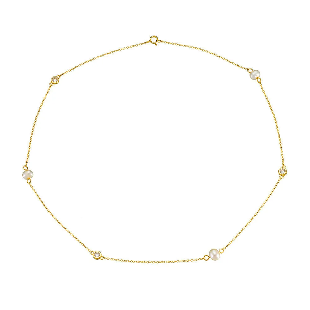 Minimalistic Freshwater Pearl Clavicle Necklace