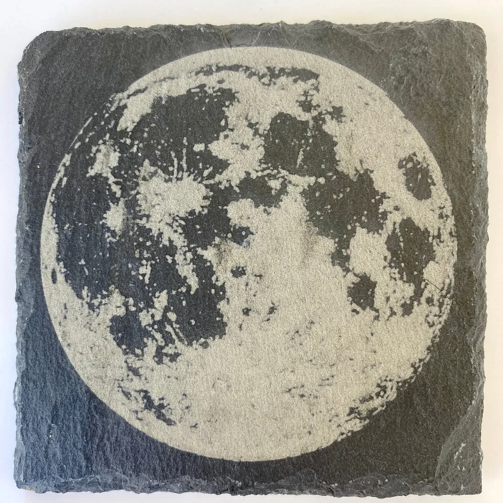 Moon Landing Slate Coaster Set