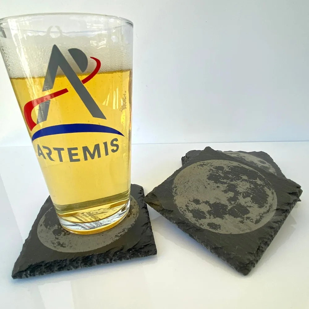 Moon Landing Slate Coaster Set