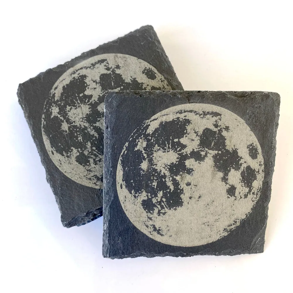 Moon Landing Slate Coaster Set