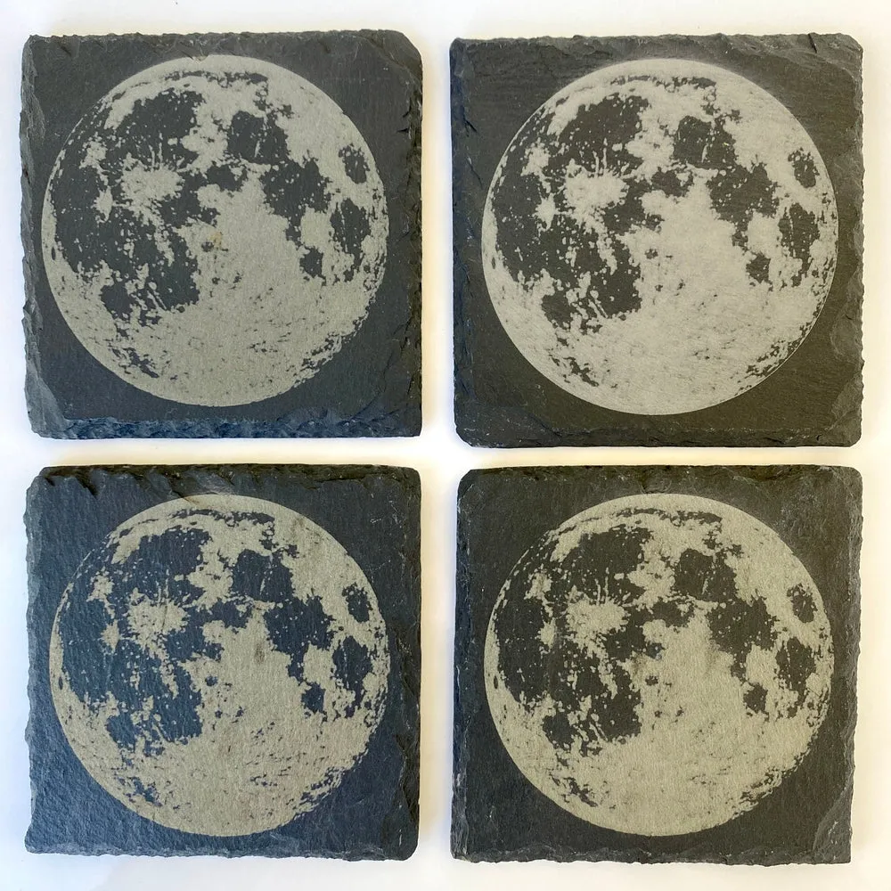 Moon Landing Slate Coaster Set