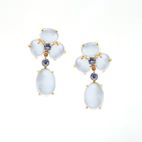 Moonstone &amp; Sapphire Earrings