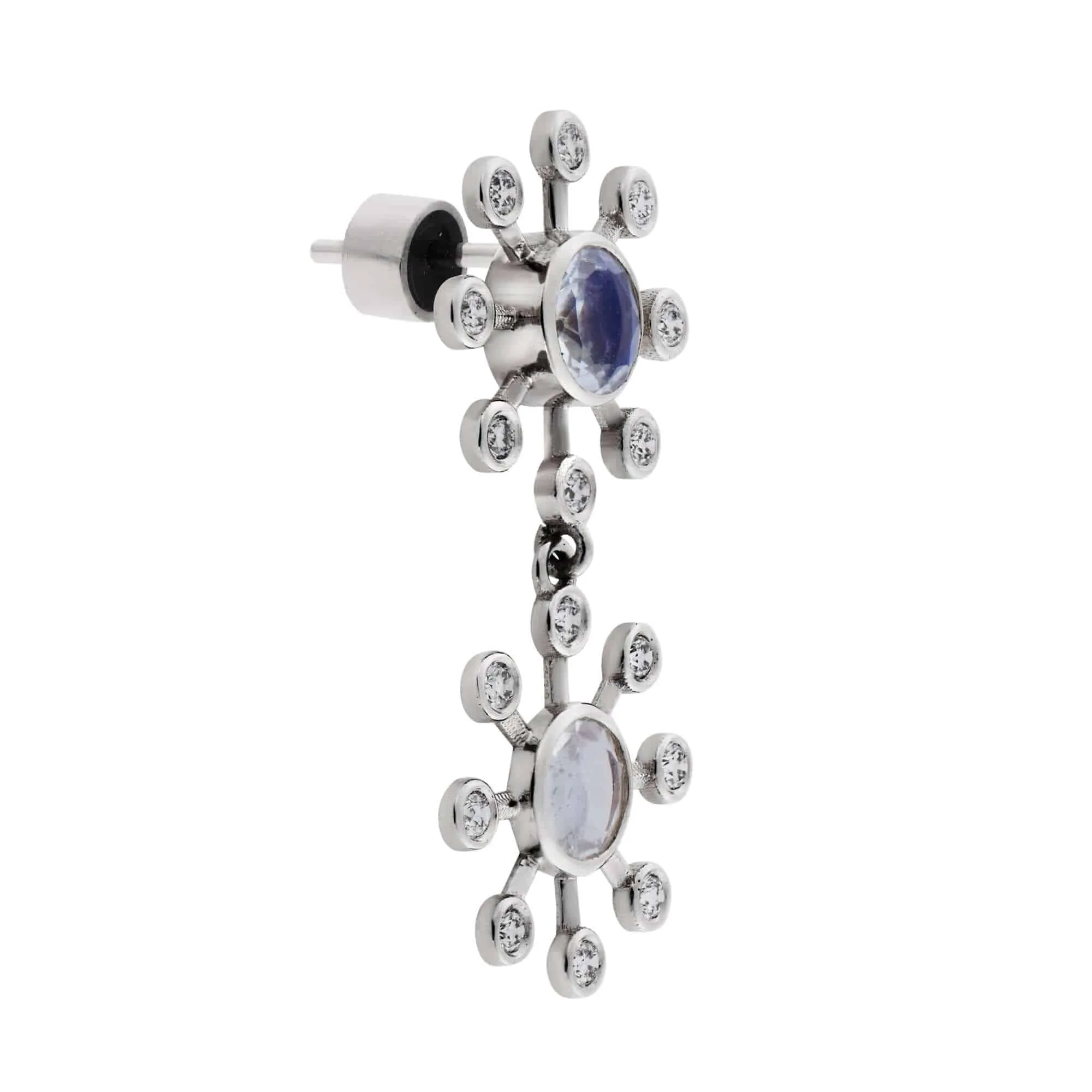 Moonstone Blossom Dangling Earrings