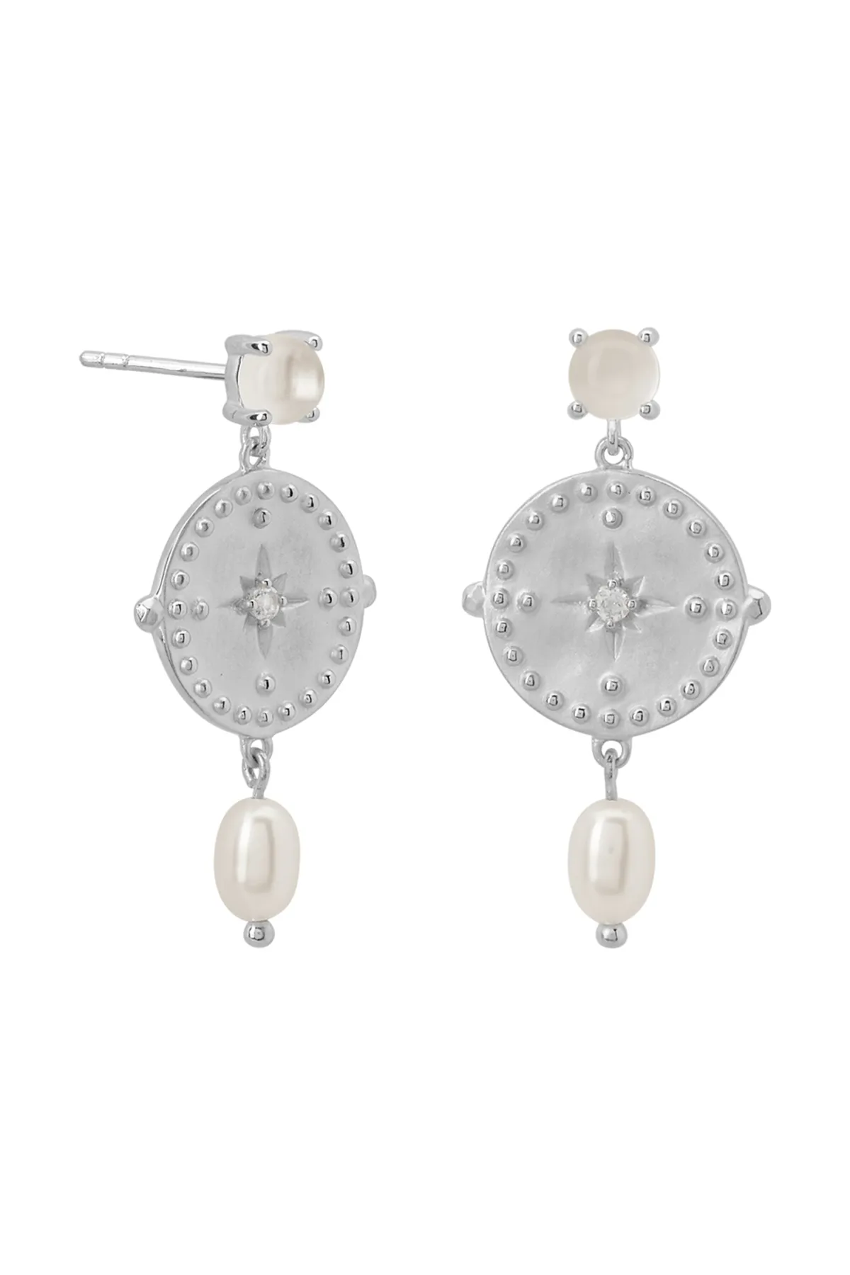 Murkani Disc Earrings Silver - Silver