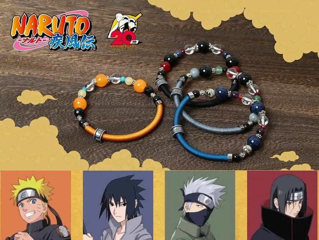 Naruto Shippuden 20th Anniversary Sasuke Uchiha Wind Cord Bracelet Jewelry Japan