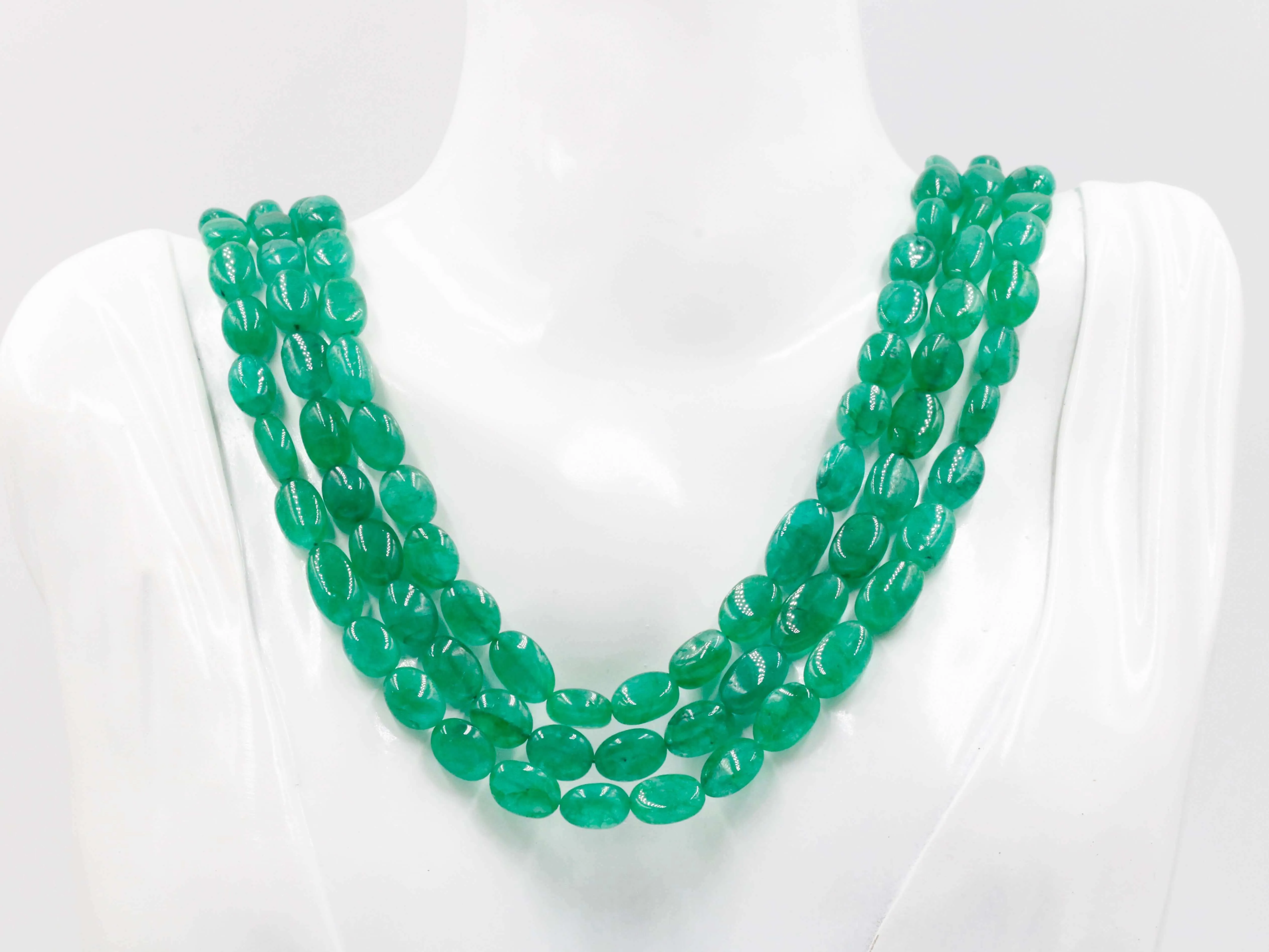 Natural Emerald Beaded Necklace Emerald Gemstone Necklace Indian Necklace Sarafa Necklace Green Necklace Genuine Gemstone Beads SKU 6142847