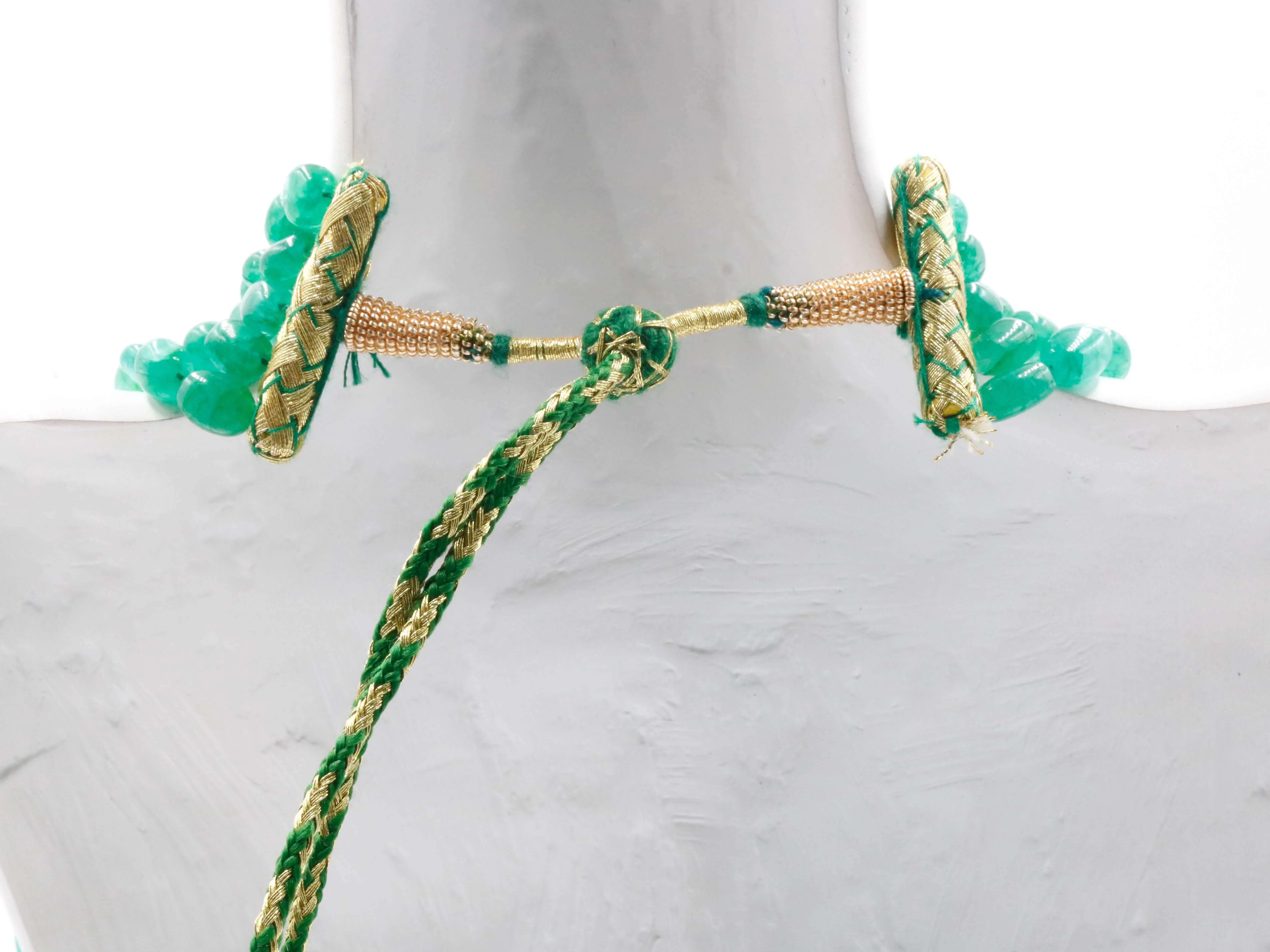 Natural Emerald Beaded Necklace Emerald Gemstone Necklace Indian Necklace Sarafa Necklace Green Necklace Genuine Gemstone Beads SKU 6142847