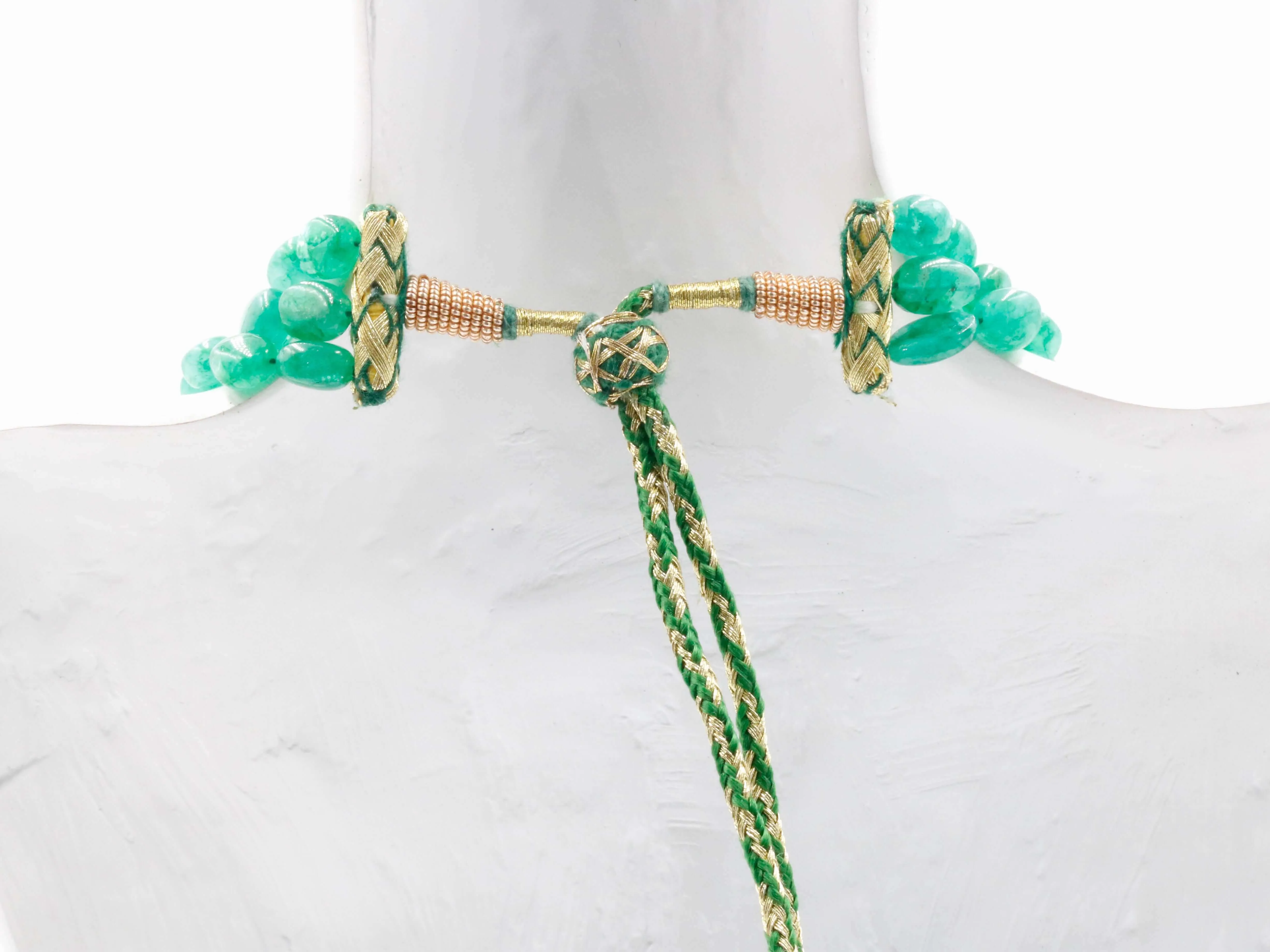 Natural Emerald Beaded Necklace Emerald Gemstone Necklace Indian Necklace Sarafa Necklace Green Necklace Genuine Gemstone Beads SKU 6142847