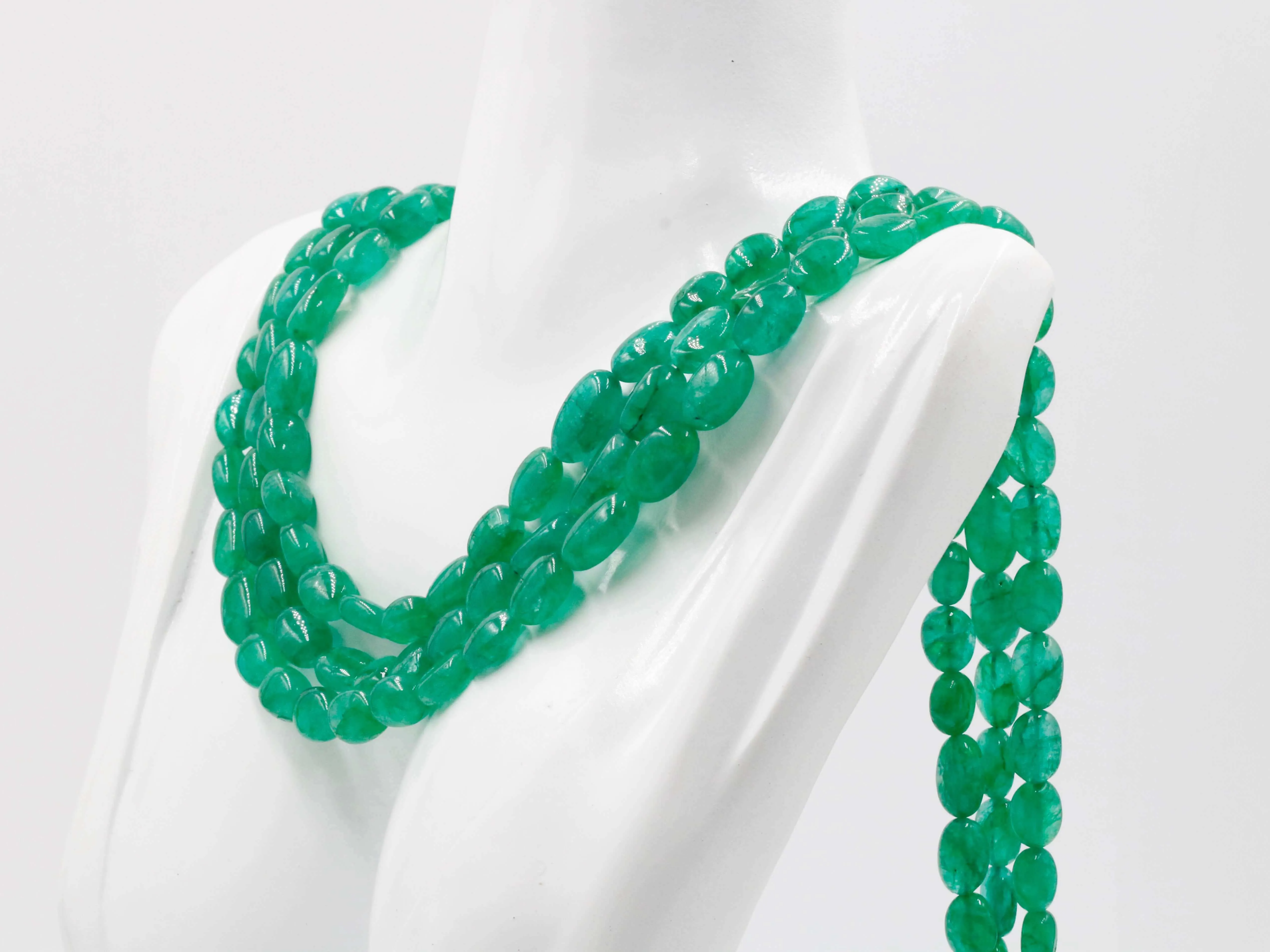 Natural Emerald Beaded Necklace Emerald Gemstone Necklace Indian Necklace Sarafa Necklace Green Necklace Genuine Gemstone Beads SKU 6142847