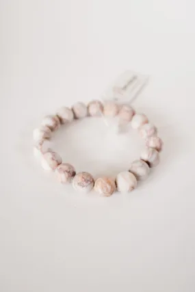 Natural Stone Beaded Bracelet - Red Picasso