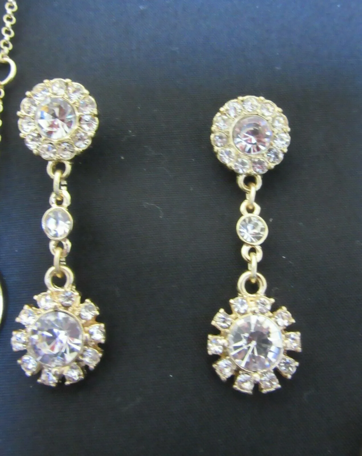 Necklace 6396 Pearl Zircon Golden Necklace Earring Set