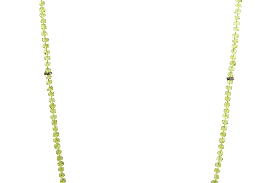 Necklace - Beaded Peridot 36"