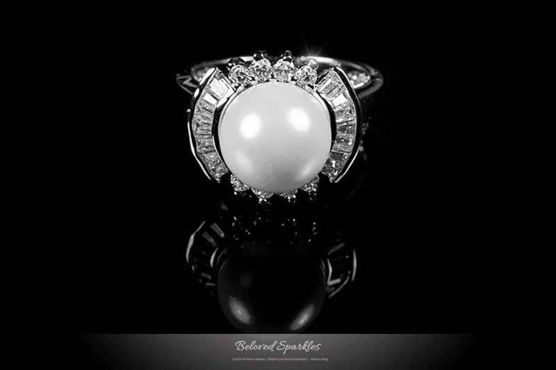 Nelly Pearl Baguette CZ Ring | .8ct