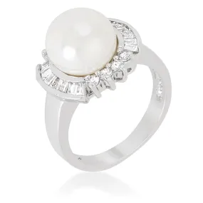 Nelly Pearl Baguette CZ Ring | .8ct