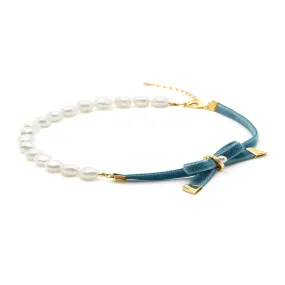 NM - Baroque Pearl Butterfly Necklace COLOR — Blue