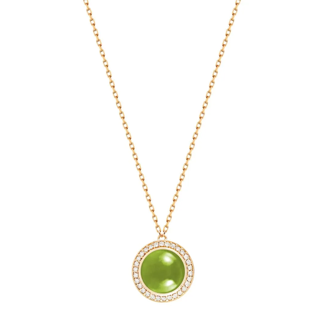 Noor Yellow Gold Diamond Peridot Necklace